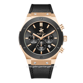 Beverly Hills Polo Club BP3690X.451 Black Rosegold Leather Strap