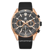 BEVERLY HILLS POLO CLUB BP3730X.461 Multi Function Black Rosegold Silicone Strap