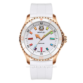 BENTLEY THE AURORA BL-20-49 White Rosegold Dial White Rubber Strap