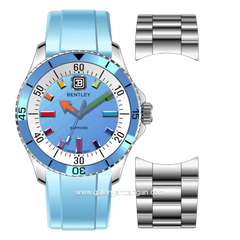 BENTLEY BL-20-65 Soft Blue Dial Blue Rubber Strap