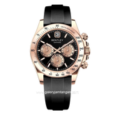 BENTLEY THE ASTRA BL-22-41 Black Rosegold Dial Black Rubber Strap