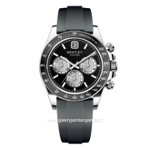BENTLEY THE ASTRA BL-22-68 Black Silver Dial Black Rubber Strap