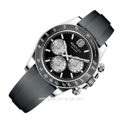BENTLEY BL-22-68 Black Silver Dial Black Rubber Strap