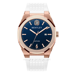 BENTLEY BL-24-39 White Rosegold Dial Blue Rubber Strap
