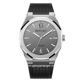 BENTLEY THE AURARAY BL-24-70 Black Silver Dial Grey Rubber Strap