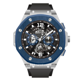 BENTLEY THE KNIGHT BL-25-80 Black Silver Dial Black Rubber Strap