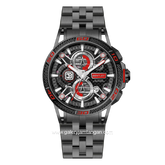 BENTLEY THE OUROBOROS BL-40-27 Chronograph Black Jarum Red Stainless Steel Strap