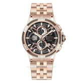 BENTLEY THE OUROBOROS BL-40-48 Chronograph Rosegold Dial Black Stainless Steel Strap