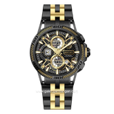 BENTLEY THE OUROBOROS BL-40-93 Chronograph Black Combi Gold Dial Black Stainless Steel Strap