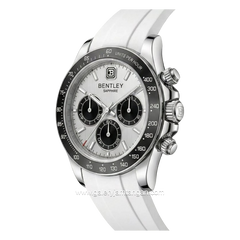 BENTLEY BL-22-59 White Silver Dial White Rubber Strap