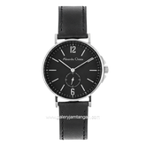 Alexandre Christie AC 8458 LSLSSBA Black Silver Dial Black Leather Strap