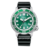CITIZEN PROMASTER BN0158-18X Black SIlver Dial Green Rubber Strap