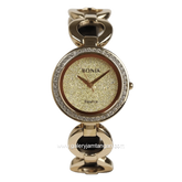 BONIA BNB10181-2227S Gold Dial Gold Fabric Stainless Steel Strap