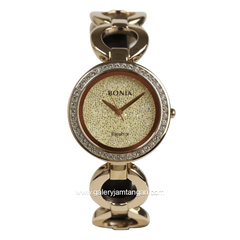 BONIA BNB10181-2227S Gold Dial Gold Fabric Stainless Steel Strap