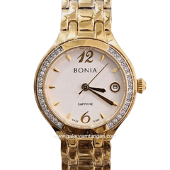 BONIA BNB10351-2215S Gold Dial White Stainless Steel Strap