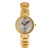BONIA BNB10357-2255 Gold Dial White Stainless Steel Strap