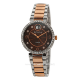 BONIA BNB10368-2647S Silver Combi Rosegold Dial Brown Stainless Steel Strap