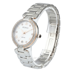 BONIA BNB10376-2353S Silver Dial White Stainless Steel Strap