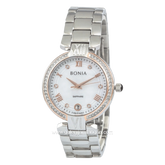 BONIA BNB10376-2353S Silver Dial White Stainless Steel Strap