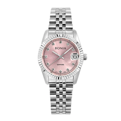 BONIA BNB10550-3378 Silver Dial Pink Stainless Steel