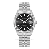 BONIA NOBLE BNB10550-5332 Silver Dial Black Stainless Steel Strap