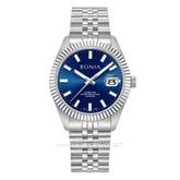 BONIA NOBLE BNB10550-5382 Silver Dial Navy Stainless Steel Strap
