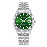 BONIA NOBLE BNB10550-5392 Silver Dial Green Stainless Steel Strap