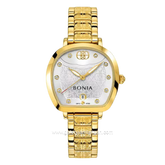 BONIA BNB10765-2217 Gold Dial Silver Stainless Steel Strap