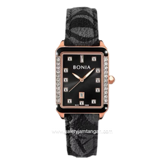 BONIA BNB10829-2537S Black Rosegold Leather Strap