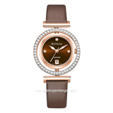 BONIA ELEGANCE B10926-2547S Brown Rosegold Dial Brown Leather Strap