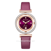 BONIA ELEGANCE BNB10926-2567S Wine Red Rosegold Leather Strap
