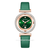 BONIA ELEGANCE BNB10926-2597S Green Rosegold Leather Strap