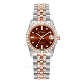 BONIA BNB10950-3647S Silver Rosegold Dial Brown Stainless Steel Strap