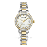 BONIA BNB10960-2117S Silver Combi Gold Dial White Stainless Steel Strap