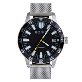 BONIA BNB10364-1332 Silver Dial Black Sapphire Crystal Sandrope Strap