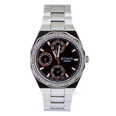 BONIA BNB10438-2332S Silver Dial Black Sapphire Crystal Stainless Steel