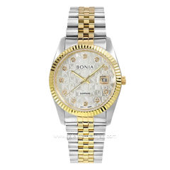 BONIA BNB10550-1116 Silver Combinasi Gold Stainless Steel