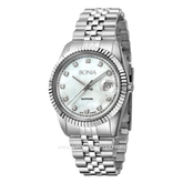BONIA BNB10550-1357 Full Silver Dial White Stainless Steel