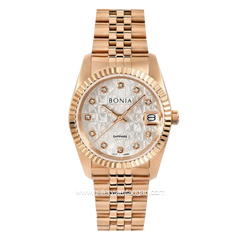 BONIA BNB10550-1516 Rosegold Dial White Stainless Steel