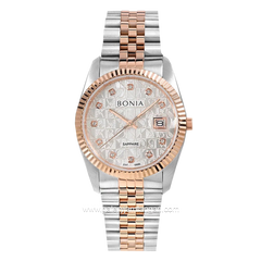BONIA BNB10550-1616 Silver Rosegold Stainless Steel