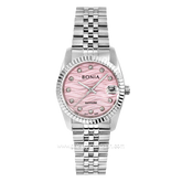 BONIA BNB10550-3327 Silver Dial Pink Sapphire Crystal Stainless Steel