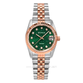 BONIA BNB10550-3696 Silver Combinasi Rosegold Dial Green Stainless Steel