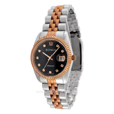 BONIA BNB10552-3633 Silver Rosegold Dial Black Stainless Steel