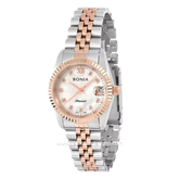 BONIA DIAMOND BNB10552-3653 Silver Rosegold Dial White Stainless Steel