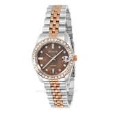 BONIA BNB10553-3647S Silver Rosegold Dial Brown Stainless Steel