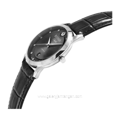 BONIA BNB10576-1337 Black Silver Leather Strap