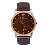 BONIA BNB10576-1347 Brown Rosegold Leather Strap