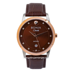 BONIA BNB10576-1347 Brown Rosegold Leather Strap