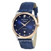 BONIA BNB10576-1387 Blue Rosegold Leather Strap