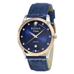 BONIA BNB10576-1387 Blue Rosegold Leather Strap